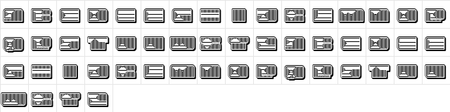 Turkish 3D Inverted Regular font glyphpreview