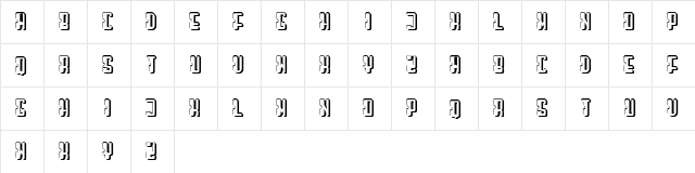 Mistress Hollow Regular font glyphpreview