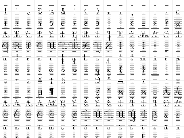 SeyesBDL Regular font glyphpreview