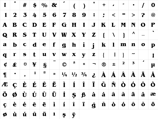 TR Bangkok Bold font glyphpreview