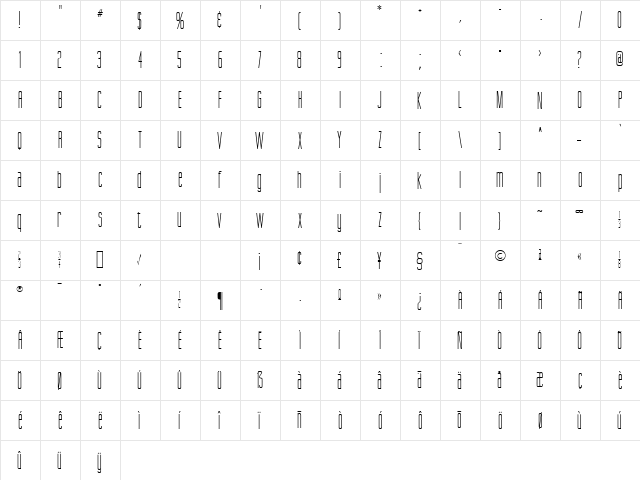 Scottsdale Regular font glyphpreview