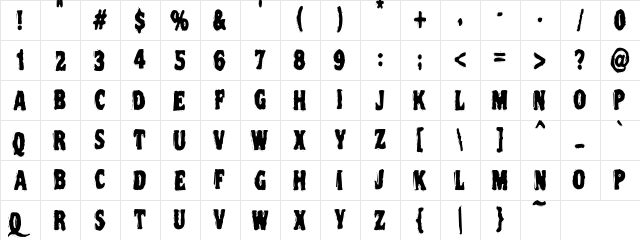 VTC NightOfTheOozieDeadCaps Regular font glyphpreview