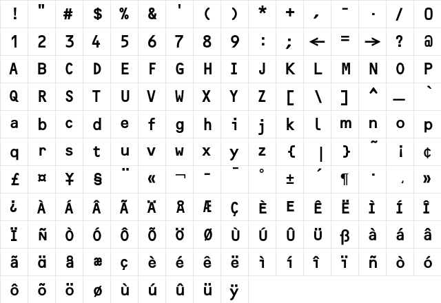F2FOCRBczyk LT Std Bold Regular font glyphpreview