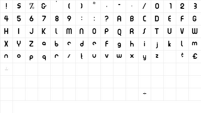 EviaSSK Regular font glyphpreview