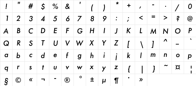 FuturisC Italic font glyphpreview