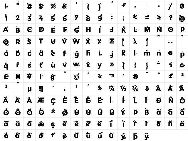 YentNotes Cacophony Bold font glyphpreview