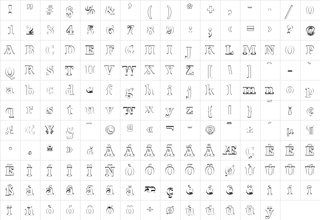 MichaelBeckerOutline-ExtraBold Regular font glyphpreview