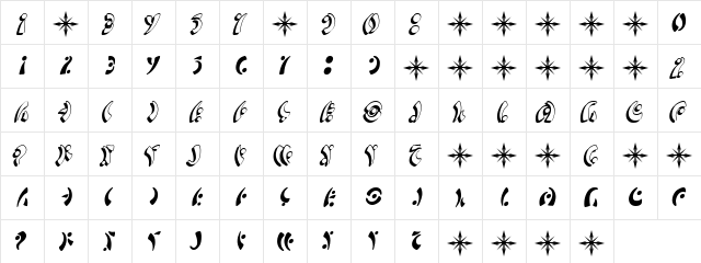 SF Fedora Symbols Regular font glyphpreview