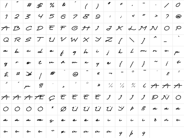 Misano Regular font glyphpreview