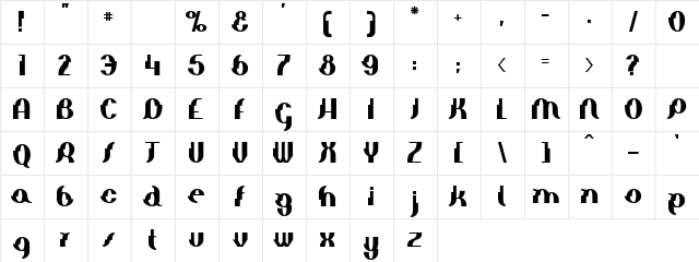 Oopessssss Regular font glyphpreview