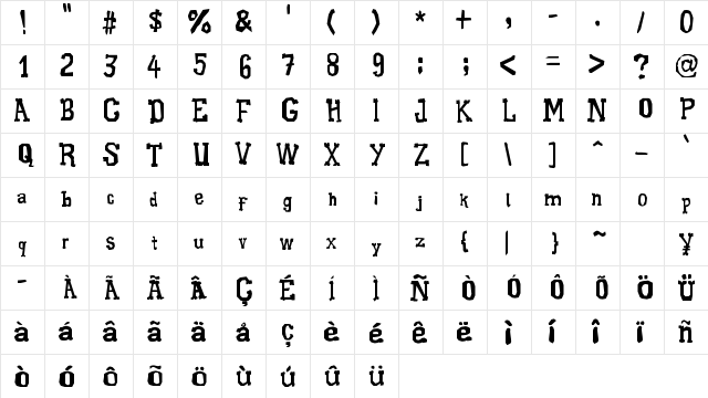 XiloGaldino Regular font glyphpreview