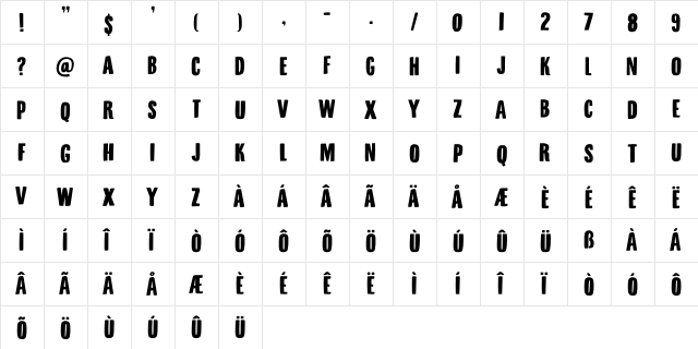 Minehead DEMO Regular font glyphpreview