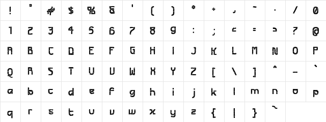 Futurex Apocalypse Regular font glyphpreview