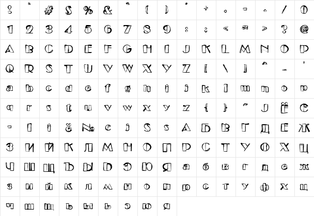Etude Regular font glyphpreview