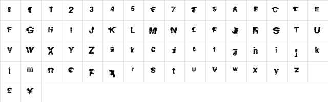DangerZone Regular font glyphpreview
