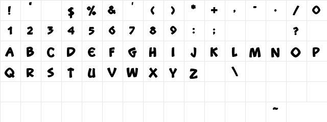 Snootchie Bootchies Bold Regular font glyphpreview