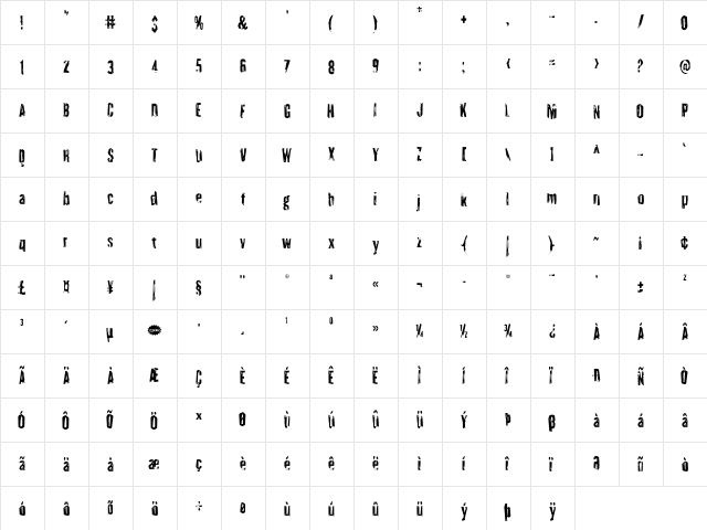 Quarrystone Condensed Condensed font glyphpreview