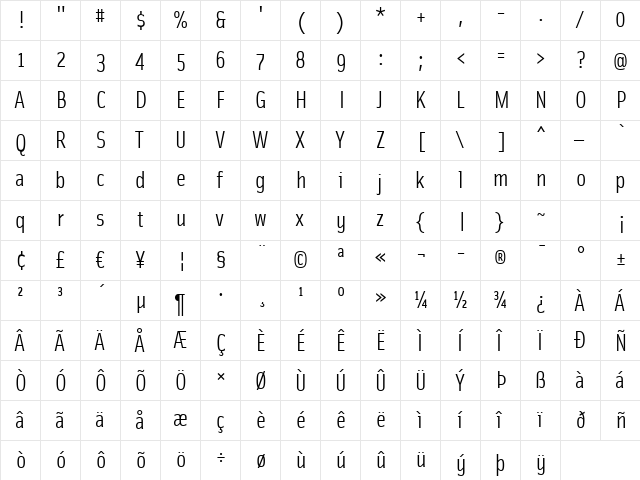 SolexRegular Regular font glyphpreview