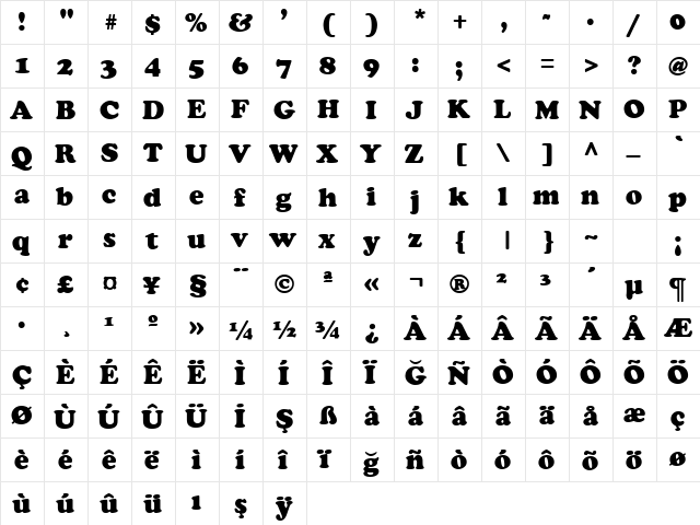 TR Cupertino Plain font glyphpreview