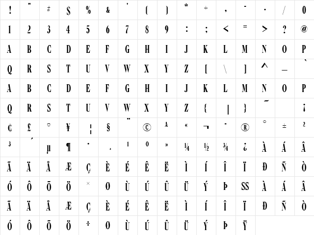 CaslonGraComD Regular font glyphpreview