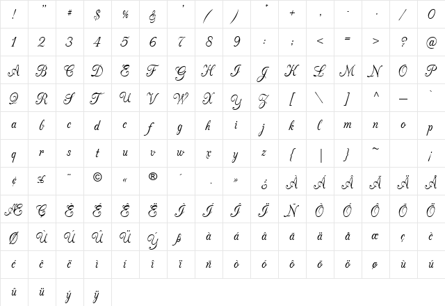 CAC Champagne Regular font glyphpreview