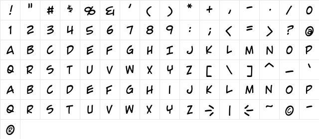 Comic Geek Regular font glyphpreview