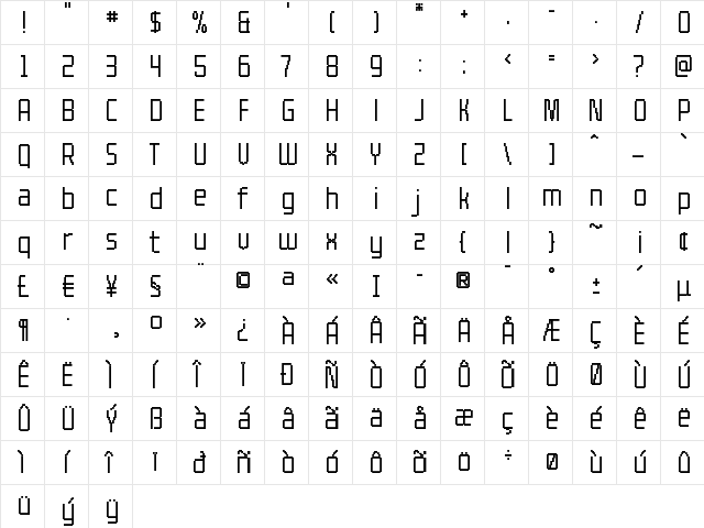 Proce55ing Bold font glyphpreview