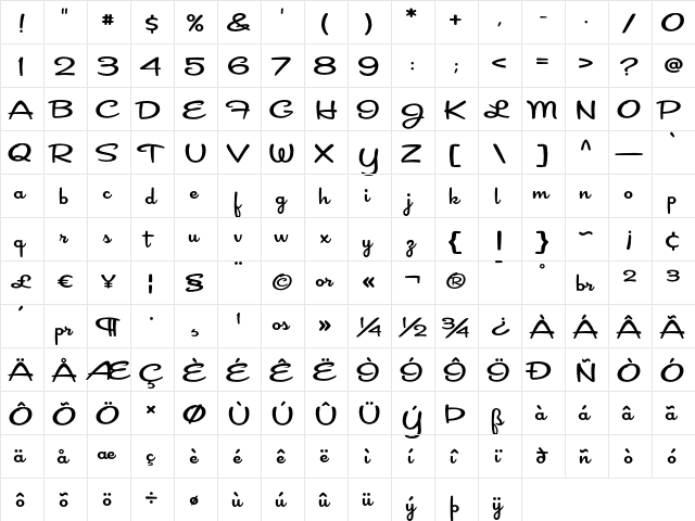 Cocktail Shaker Regular font glyphpreview