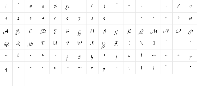 AIVAKC Regular font glyphpreview