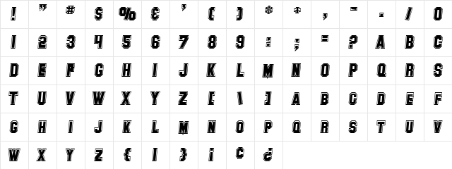 SF Collegiate Italic font glyphpreview