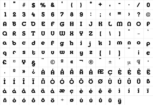 Media-Bold Regular font glyphpreview