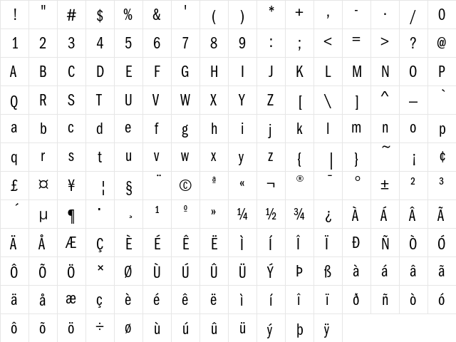 FranklinGothicEF BookComp font glyphpreview