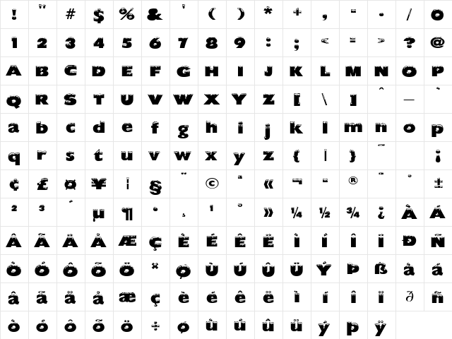 Chilled Regular font glyphpreview