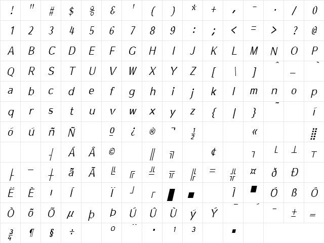 Rock And Roll 4 Italic font glyphpreview