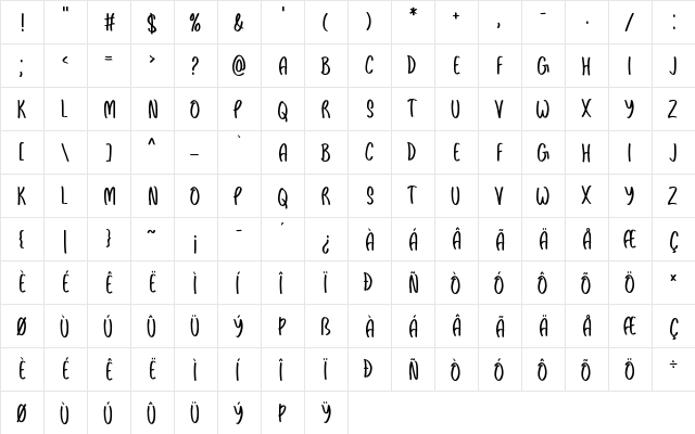 Sebqor Regular font glyphpreview