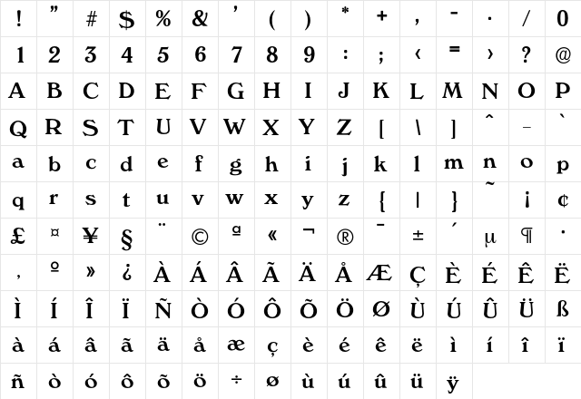 Verona-Medium Regular font glyphpreview