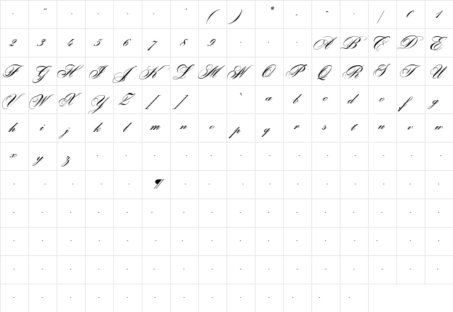OfficeScriptDT ItalicBold font glyphpreview