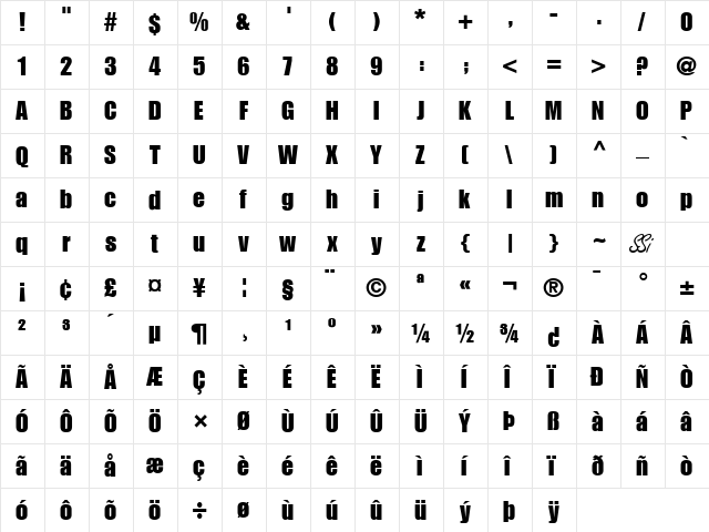 Short Haul SSi Regular font glyphpreview