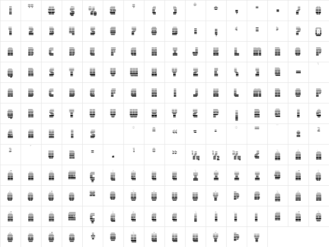 Shogunate Gradient Regular font glyphpreview