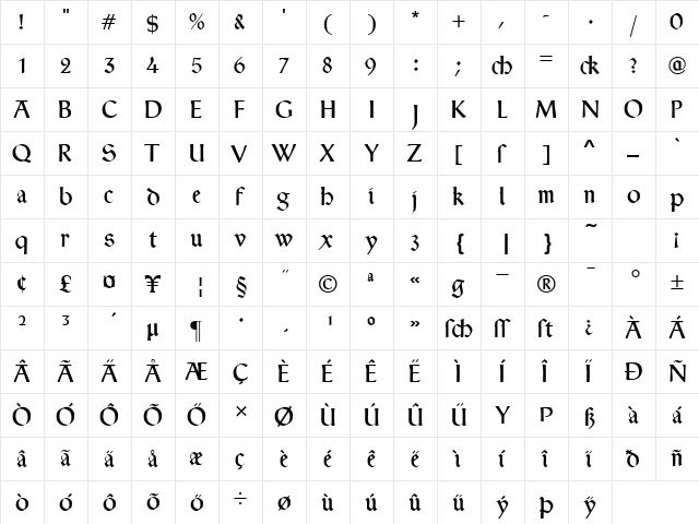 Typographer Rotunda Alt Regular font glyphpreview