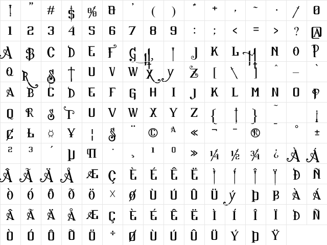 Sucker Font Regular font glyphpreview