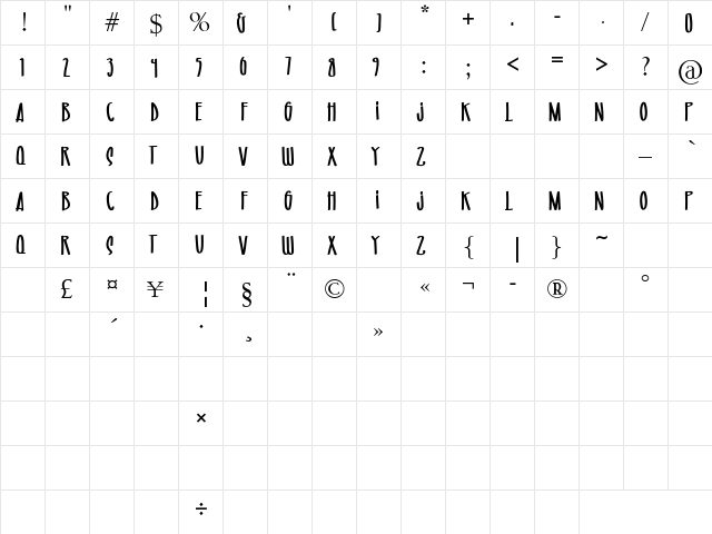 RIO & MA Regular font glyphpreview