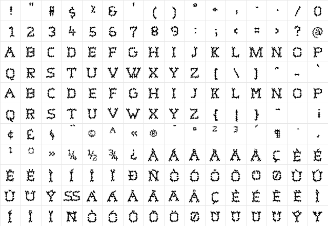 WurstCactus Regular font glyphpreview