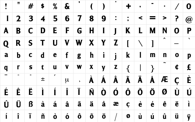 AltonaBold Regular font glyphpreview