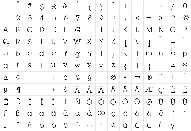 Lubbers DB Regular font glyphpreview