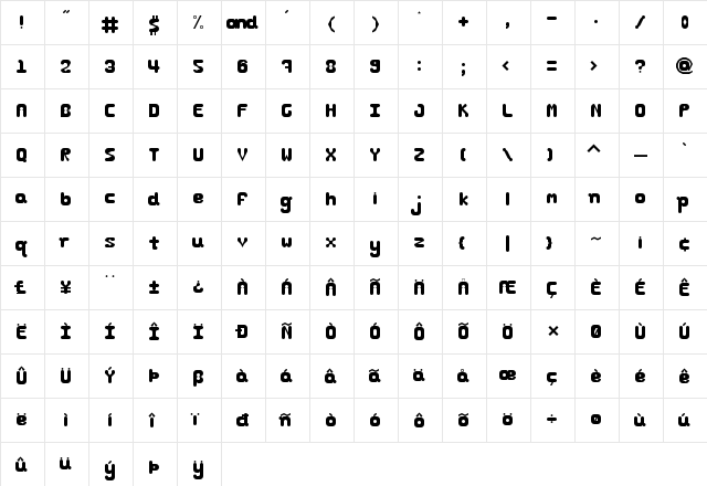 Delfonti Regular font glyphpreview