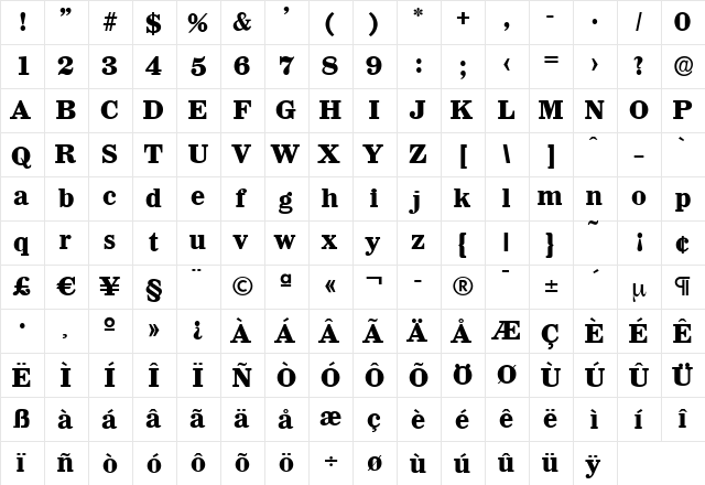 FredBecker-ExtraBold Regular font glyphpreview