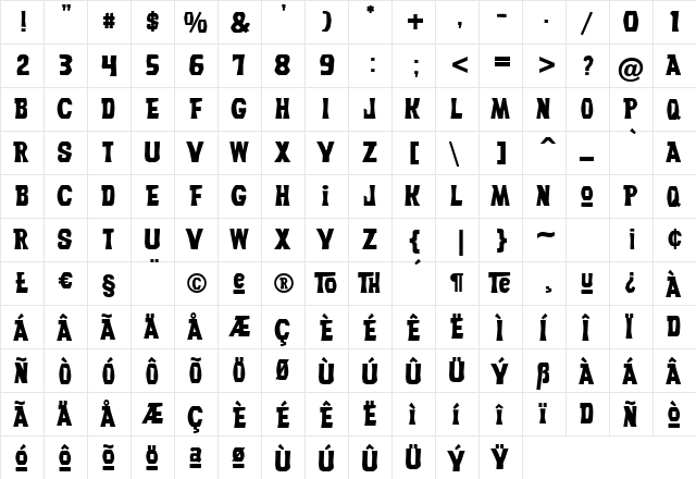 FrikiTikiJF Regular font glyphpreview