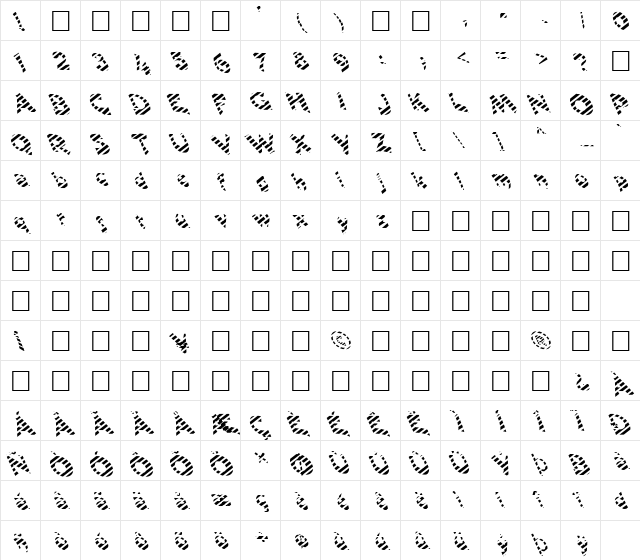 FZ JAZZY 11 STRIPED LEFTY Normal font glyphpreview