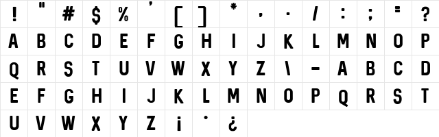 Sequel Regular font glyphpreview